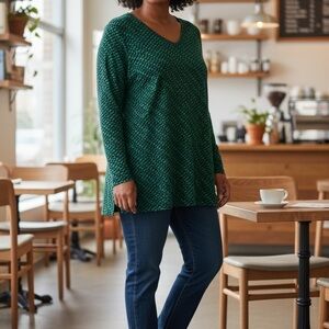 Lands’ end 3x Green cotton Long Sleeve Top
